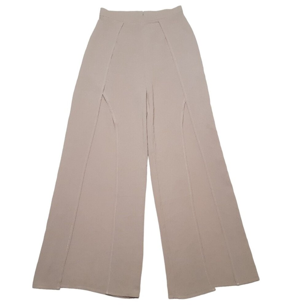 Streetwear Society Pants Womens Juniors Small Brown Tan‎ Open Wide Leg Stretch